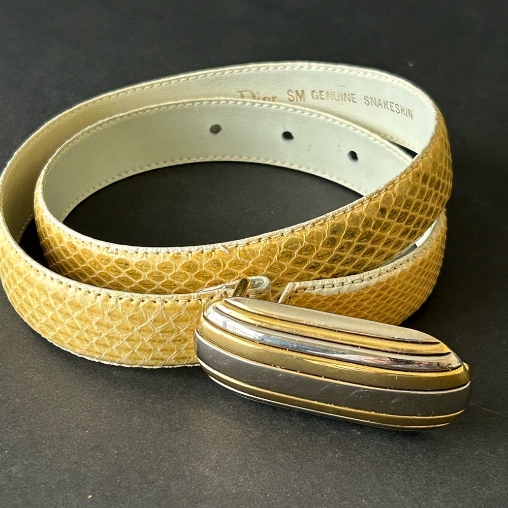 Preowned Christian Dior genuine snakeskin belt